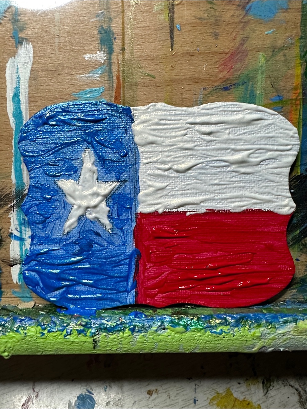 Patriotic Texas Flag Magnetic Painting - Blue, White, Red